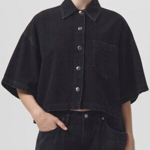 AGOLDE Rona Intense Boxy Crop Shirt